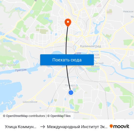 Улица Коммунистическая to Международный Институт Экономики и Права map