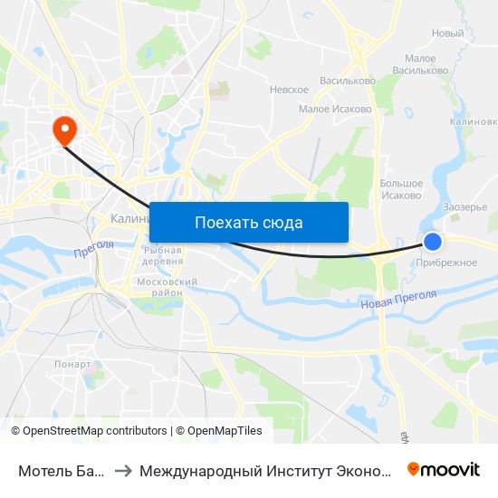 Мотель Балтика to Международный Институт Экономики и Права map