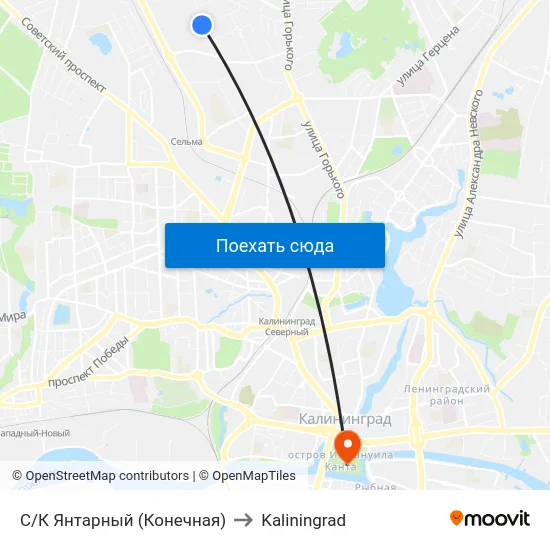 С/К Янтарный (Конечная) to Kaliningrad map