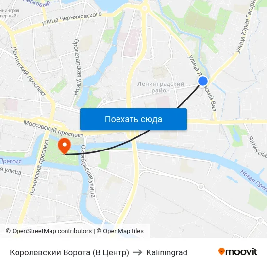 Королевский Ворота (В Центр) to Kaliningrad map