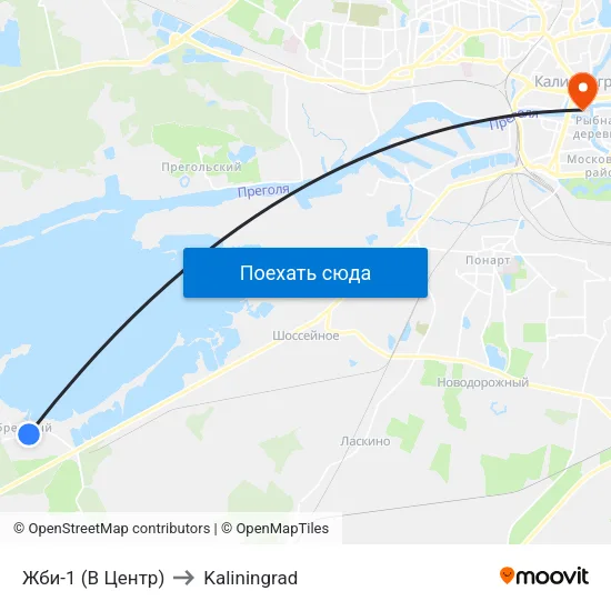 Жби-1 (В Центр) to Kaliningrad map