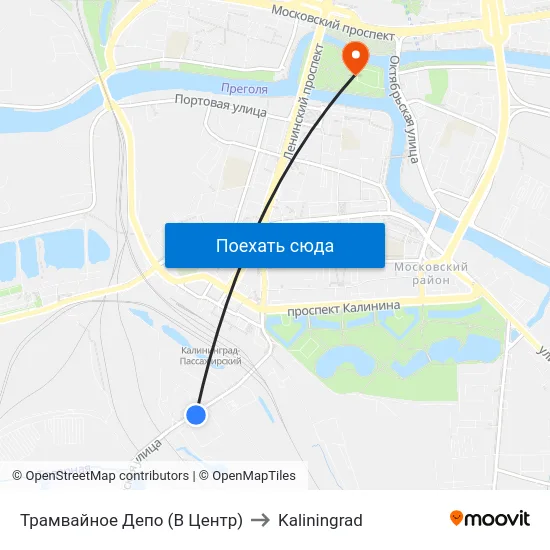 Трамвайное Депо (В Центр) to Kaliningrad map