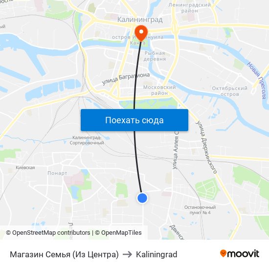 Магазин Семья (Из Центра) to Kaliningrad map