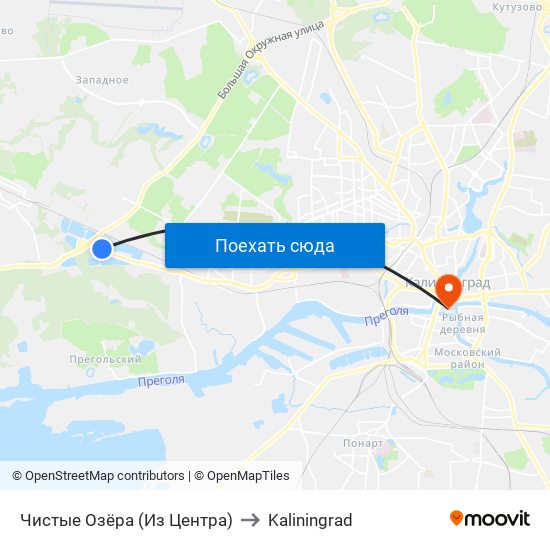 Чистые Озёра (Из Центра) to Kaliningrad map
