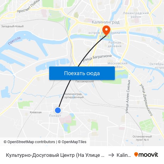 Культурно-Досуговый Центр (На Улице Судостроительной, Из Центра) to Kaliningrad map