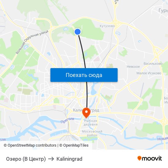 Озеро (В Центр) to Kaliningrad map