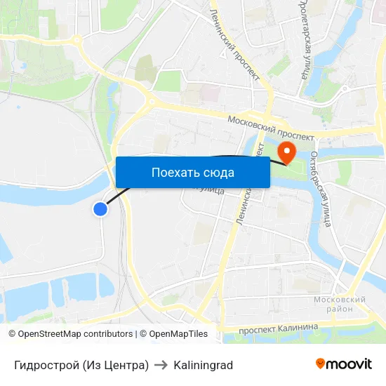 Гидрострой (Из Центра) to Kaliningrad map