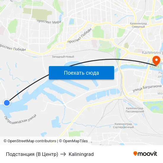 Подстанция (В Центр) to Kaliningrad map