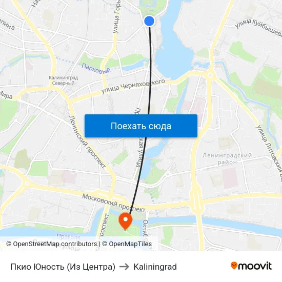 Пкио Юность (Из Центра) to Kaliningrad map