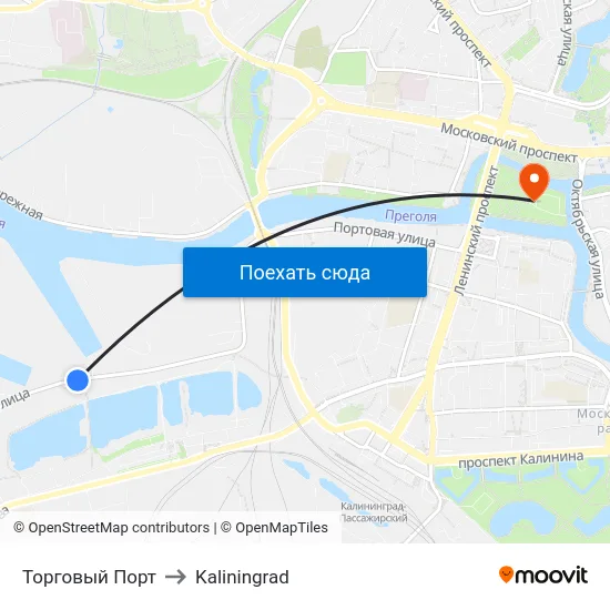 Торговый Порт to Kaliningrad map