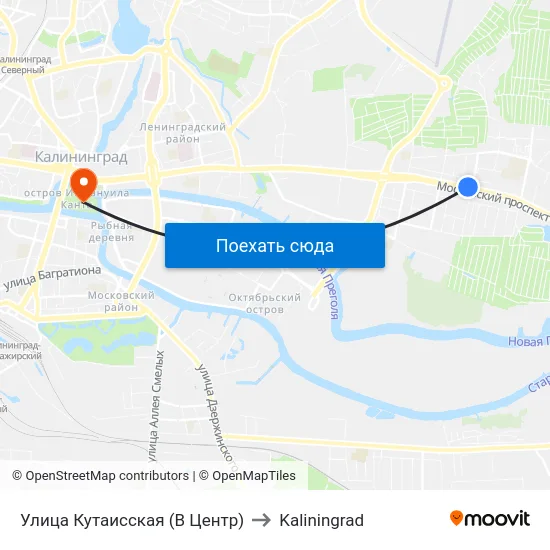 Улица Кутаисская (В Центр) to Kaliningrad map