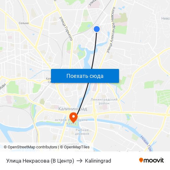 Улица Некрасова (В Центр) to Kaliningrad map