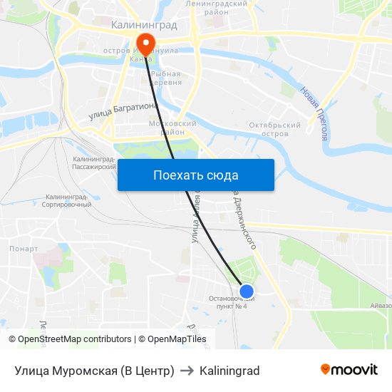Улица Муромская (В Центр) to Kaliningrad map