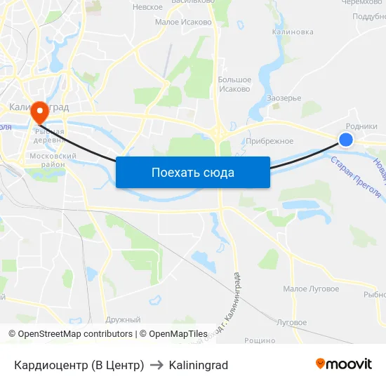 Кардиоцентр (В Центр) to Kaliningrad map