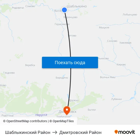 Шаблыкинский Район to Дмитровский Район map