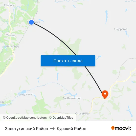 Золотухинский Район to Курский Район map