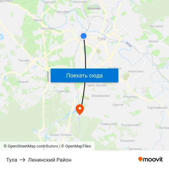 Тула to Ленинский Район map