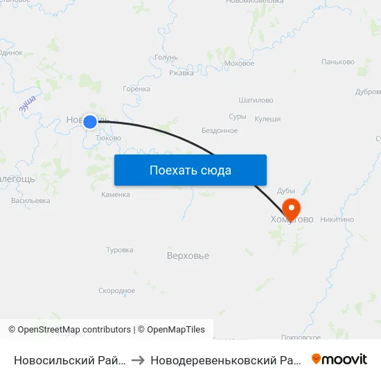 Новосильский Район to Новодеревеньковский Район map