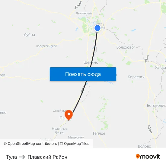 Тула to Плавский Район map