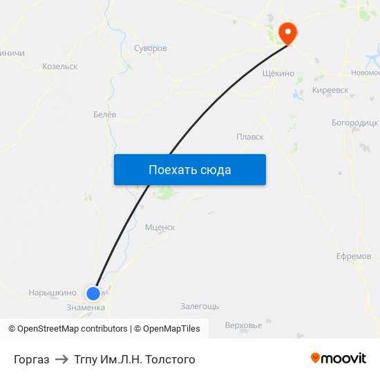 Горгаз to Тгпу Им.Л.Н. Толстого map