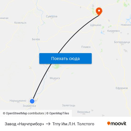 Завод «Научприбор» to Тгпу Им.Л.Н. Толстого map