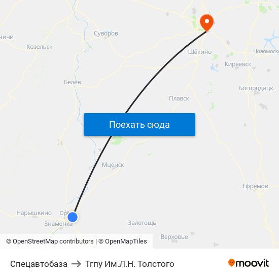 Спецавтобаза to Тгпу Им.Л.Н. Толстого map