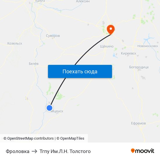 Фроловка to Тгпу Им.Л.Н. Толстого map