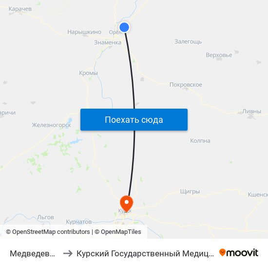 Медведевский Дес to Курский Государственный Медицинский Университет map