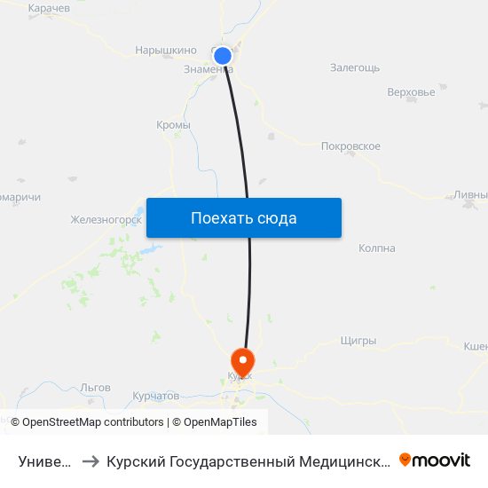 Универмаг to Курский Государственный Медицинский Университет map