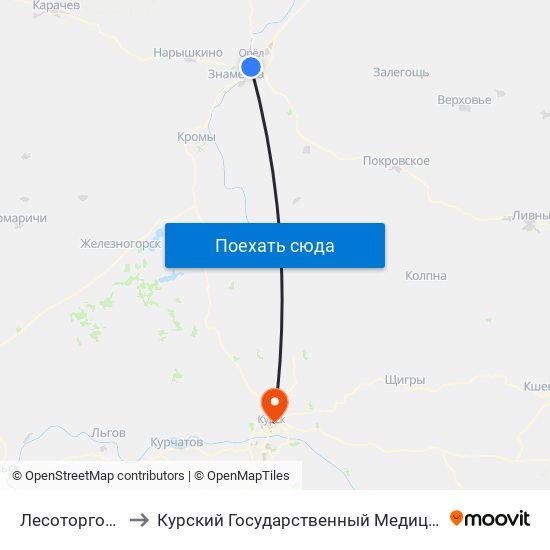 Лесоторговая База to Курский Государственный Медицинский Университет map