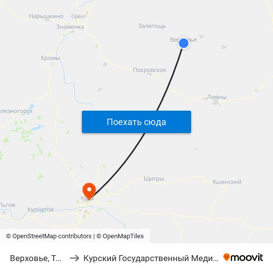 Верховье, Типография to Курский Государственный Медицинский Университет map