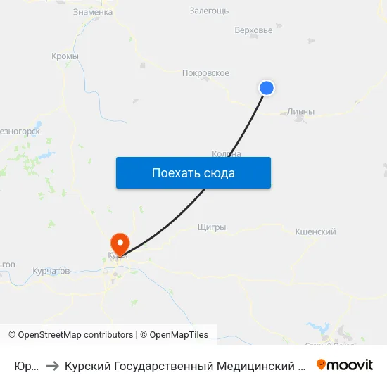 Юрты to Курский Государственный Медицинский Университет map