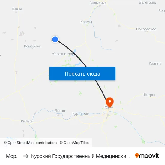 Морево to Курский Государственный Медицинский Университет map