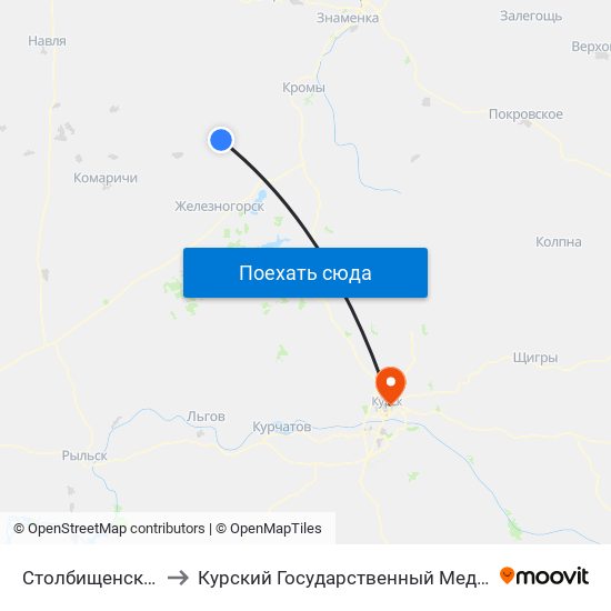 Столбищенский Поворот to Курский Государственный Медицинский Университет map