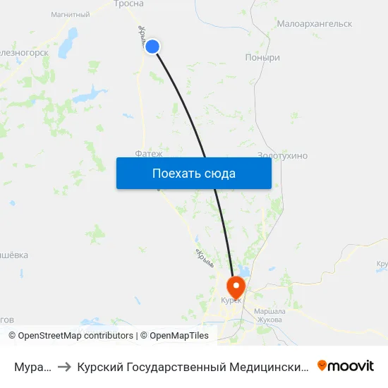 Муравль to Курский Государственный Медицинский Университет map