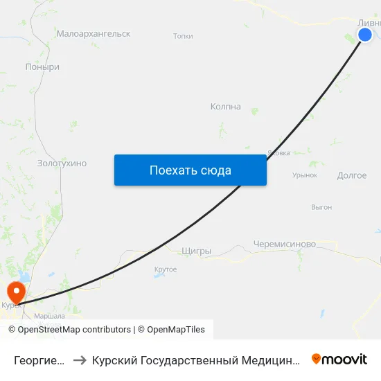 Георгиевская to Курский Государственный Медицинский Университет map