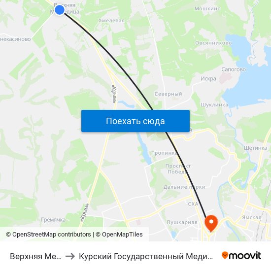 Верхняя Медведица to Курский Государственный Медицинский Университет map