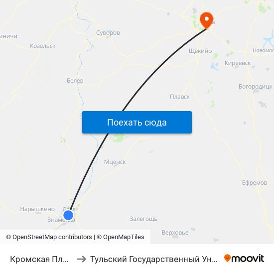 Университет to Тульский Государственный Университет map