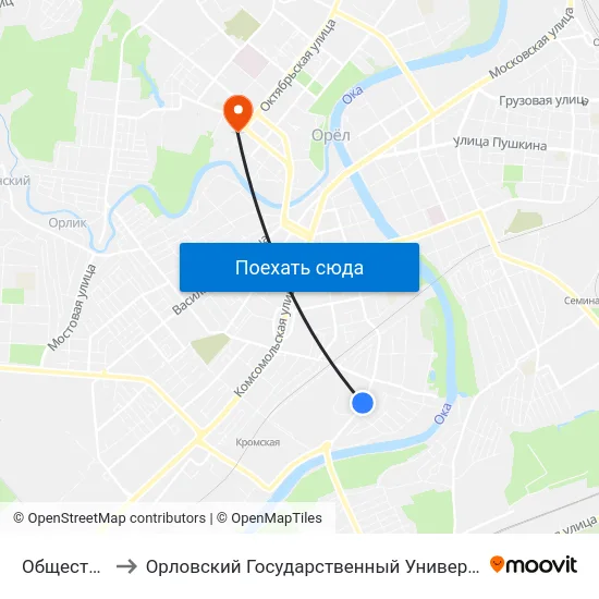 Общество Глухих to Орловский Государственный Университет. Медицинский Институт map