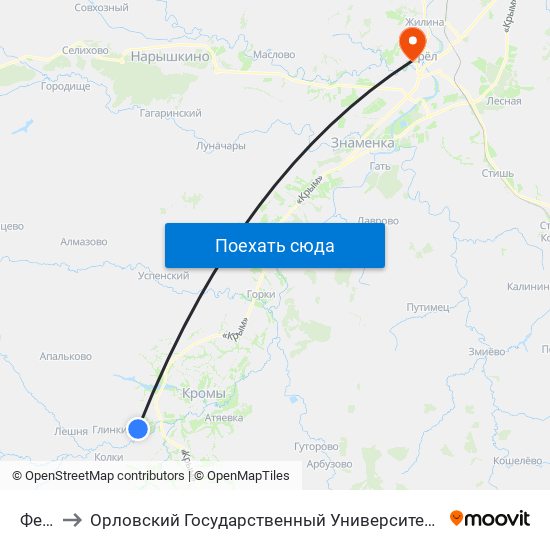 Ферма to Орловский Государственный Университет. Медицинский Институт map