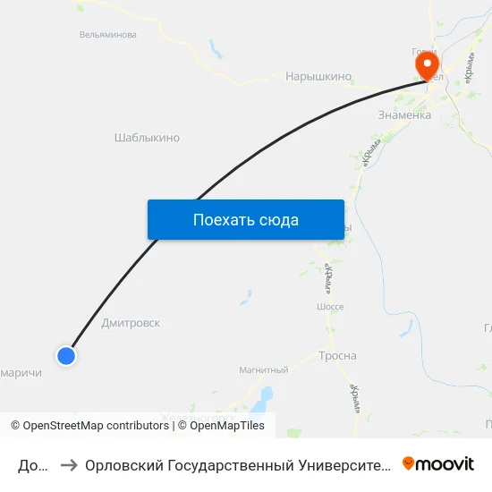 Домаха to Орловский Государственный Университет. Медицинский Институт map