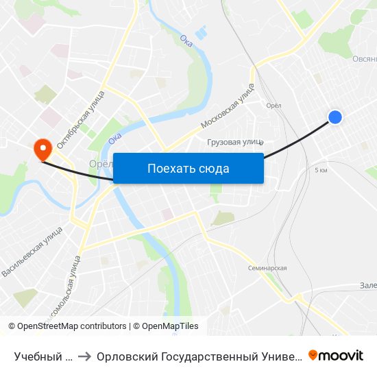 Учебный Комбинат to Орловский Государственный Университет. Медицинский Институт map