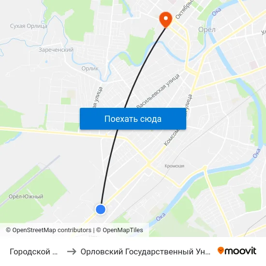 Городской Центр Культуры to Орловский Государственный Университет. Медицинский Институт map