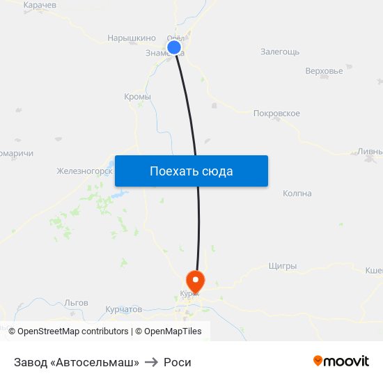 Завод «Автосельмаш» to Роси map