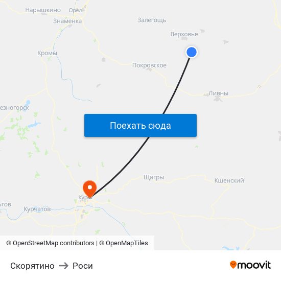 Скорятино to Роси map