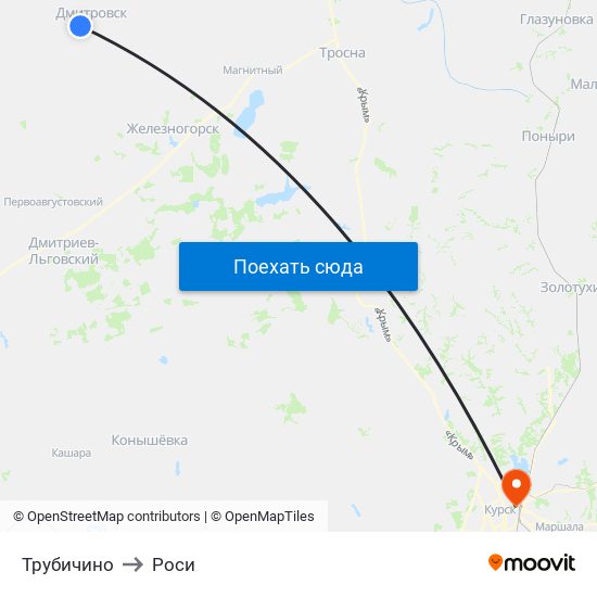 Трубичино to Роси map