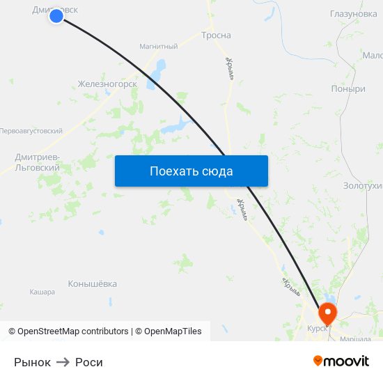 Рынок to Роси map