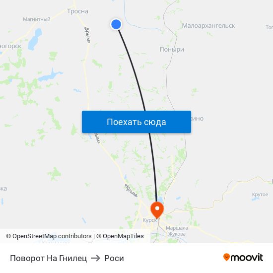 Поворот На Гнилец to Роси map