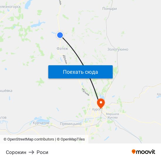 Сорокин to Роси map