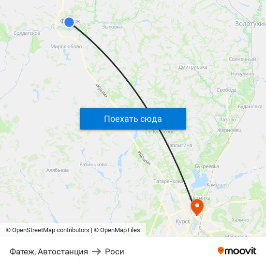 Фатеж, Автостанция to Роси map